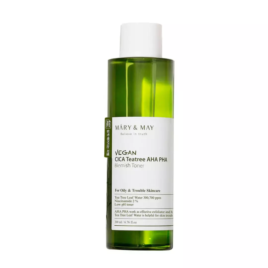 Тонер успокаивающий с экстрактом центеллы азиатской Mary&May Vegan Cica Tea Tree AHA PHA Toner